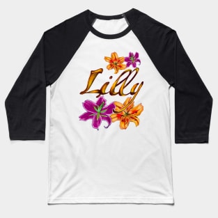 Top 10 best personalised gifts 2022  - Lilly ,personalised,personalized name with painted lilies Baseball T-Shirt